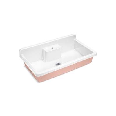 Farmstead 45'' top-/wall-mount single-bowl workstation farmhouse kitchen sink - 150th Peachblow