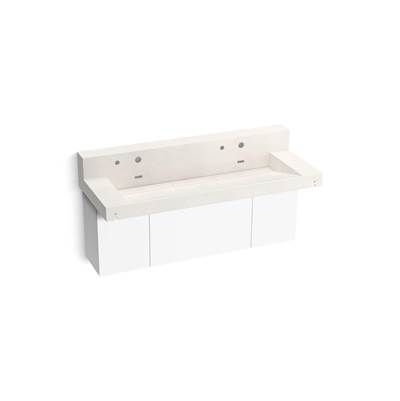 ConstellationE 60'' wall-mount trough lavatory system with backsplash