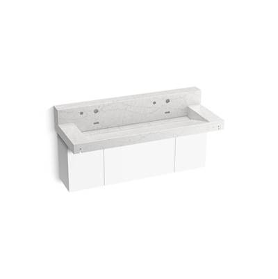 ConstellationE 60'' wall-mount trough lavatory system with backsplash