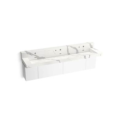 ConstellationE 90'' wall-mount trough lavatory system with backsplash