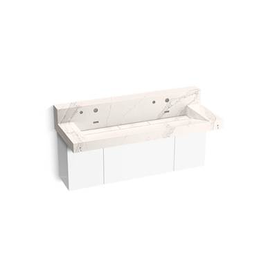 ConstellationE 60'' wall-mount trough lavatory system with backsplash