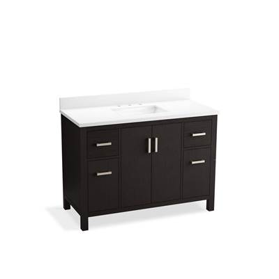 Kohler Kresla 48'' Bathroom Vanity Cabinet with Sink and Quartz Top - Carbon Oak