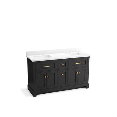 CharlemontE 60'' bathroom vanity cabinet with sinks and quartz top