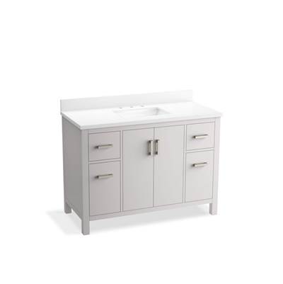 Kohler Kresla 48'' Bathroom Vanity Cabinet with Sink and Quartz Top - Atmos Grey