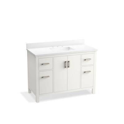 Kohler Kresla 48'' Bathroom Vanity Cabinet with Sink and Quartz Top - White