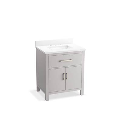 Kohler Kresla 30'' Bathroom Vanity Cabinet with Sink and Quartz Top - Atmos Grey