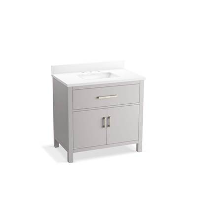 Kohler Kresla 36'' Bathroom Vanity Cabinet with Sink and Quartz Top - Atmos Grey