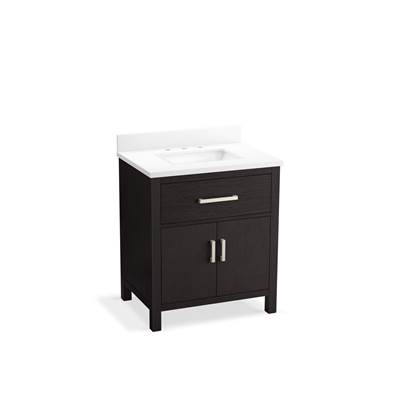 Kohler Kresla 30'' Bathroom Vanity Cabinet with Sink and Quartz Top - Carbon Oak