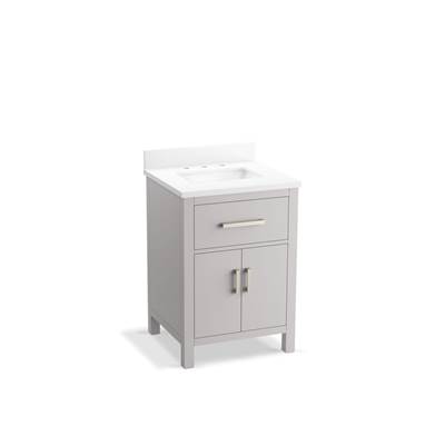 Kohler Kresla 24'' Bathroom Vanity Cabinet with Sink and Quartz Top - Atmos Grey