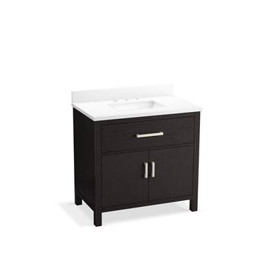 Kohler Kresla 36'' Bathroom Vanity Cabinet with Sink and Quartz Top - Carbon Oak