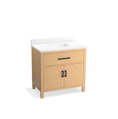 Kohler Kresla 36'' Bathroom Vanity Cabinet with Sink and Quartz Top - Light Oak