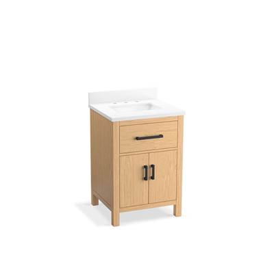 Kohler Kresla 24'' Bathroom Vanity Cabinet with Sink and Quartz Top - Light Oak