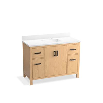 Kohler Kresla 48'' Bathroom Vanity Cabinet with Sink and Quartz Top - Light Oak
