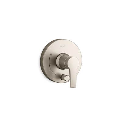 Kohler Pitch Rite-temp Valve Trim with Push-button Diverter - Vibrant Brushed Nickel