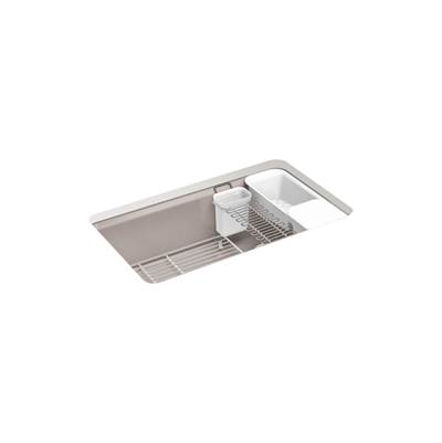Kohler Riverby 33'' undermount single-bowl workstation kitchen sink - Truffle