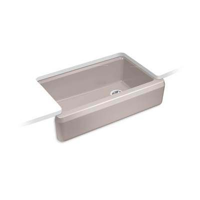 Kohler Riverby 35-3/4'' undermount single-bowl farmhouse workstation kitchen sink - Truffle