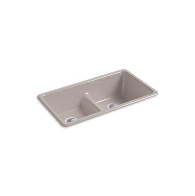 Kohler Iron/tones Smart Divide 33'' Top-/undermount Double-bowl Kitchen Sink - Truffle