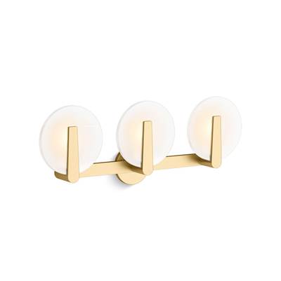 Kohler Hint Three-light sconce - Brushed Moderne Brass