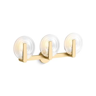 Kohler Hint Three-light sconce - Brushed Moderne Brass