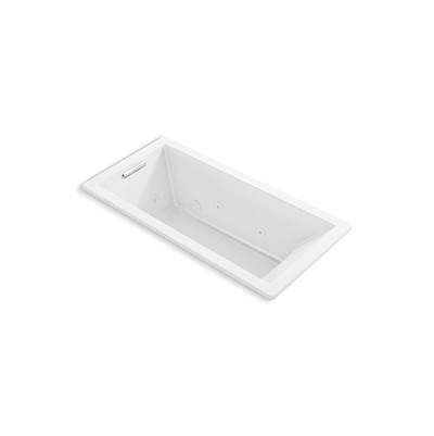 Kohler Underscore 66'' x 32'' drop-in heated whirlpool bath - White