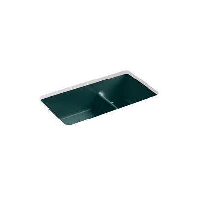 Kohler Iron/tones Smart Divide 33'' Top-/undermount Double-bowl Kitchen Sink - Teal
