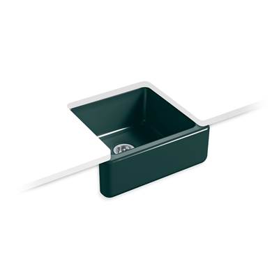 Kohler Whitehaven 23-1/2'' undermount single-bowl farmhouse kitchen sink - Teal