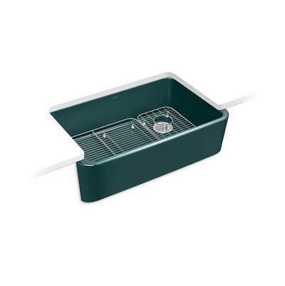 Kohler Ironridge 34'' Undermount Single-bowl Farmhouse Kitchen Sink - Teal