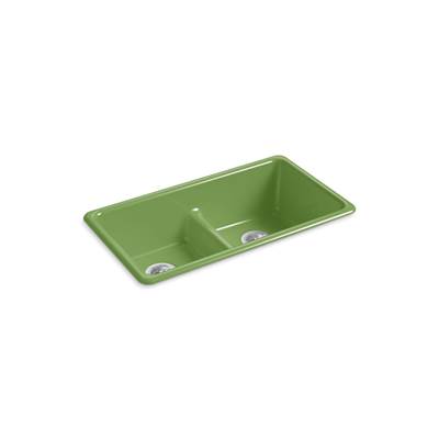 Kohler Iron/tones Smart Divide 33'' Top-/undermount Double-bowl Kitchen Sink - Fresh Green