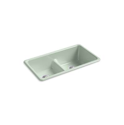 Kohler Iron/tones Smart Divide 33'' Top-/undermount Double-bowl Kitchen Sink - Aspen Green