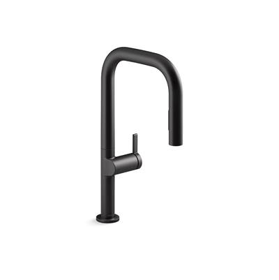 Components Pull-down kitchen sink faucet with two-function sprayhead