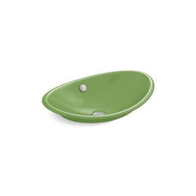 Iron Plains 20-3/4'' oval vessel bathroom sink - Fresh Green Exterior With Fresh Green Interior