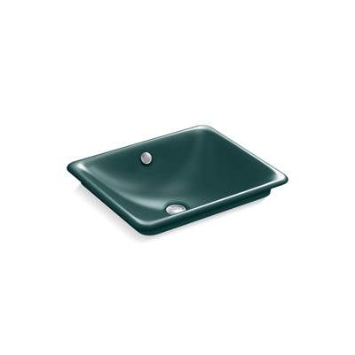 Iron Plains 18-1/2'' rectangular vessel bathroom sink - Teal Exterior With Teal Interior