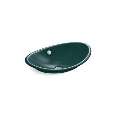 Iron Plains 20-3/4'' oval vessel bathroom sink - Teal Exterior With Teal Interior