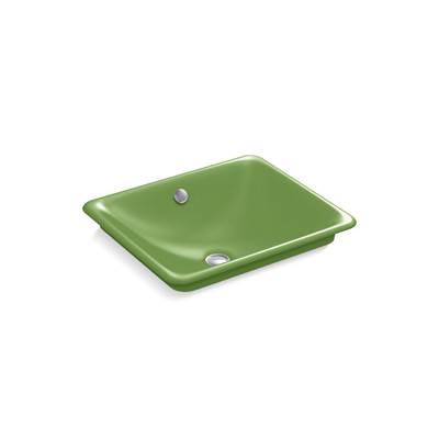 Iron Plains 18-1/2'' rectangular vessel bathroom sink - Fresh Green Exterior With Fresh Green Interior