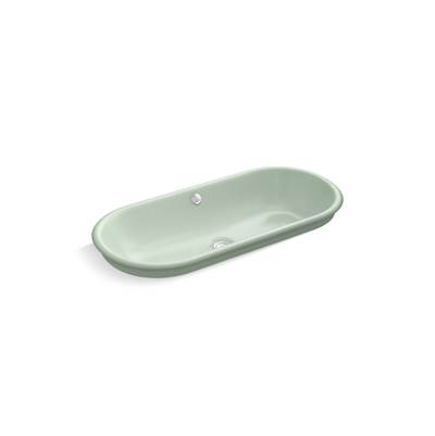 Iron Plains 33'' oval drop-in / undermount / vessel bathroom sink - Aspen Exterior With Aspen Interior