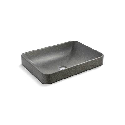 Kohler WasteLAB Vox 23'' rectangular vessel bathroom sink, no overflow - Ashen