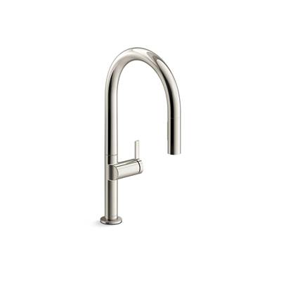 Components Pull-down kitchen sink faucet with two-function sprayhead