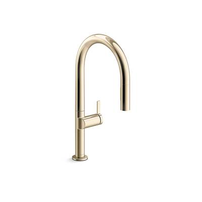 Components Pull-down kitchen sink faucet with two-function sprayhead