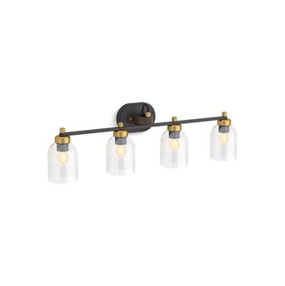 Kohler Tannage Four-light sconce - Matte Black With Brushed Moderne Brass