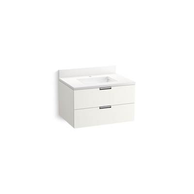 Kohler Maxstowe 30'' Wall-hung Bathroom Vanity Cabinet with Sink and Quartz Top - White