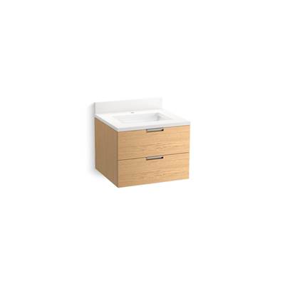 Kohler Maxstowe 24'' Wall-hung Bathroom Vanity Cabinet with Sink and Quartz Top - Light Oak