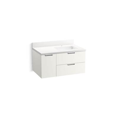 Kohler Maxstowe 36'' Wall-hung Bathroom Vanity Cabinet with Sink and Quartz Top - White