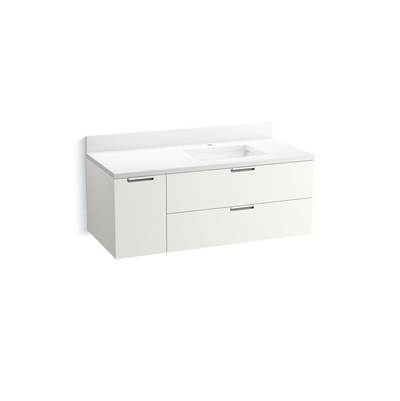 Kohler Maxstowe 48'' Wall-hung Bathroom Vanity Cabinet with Sink and Quartz Top - White