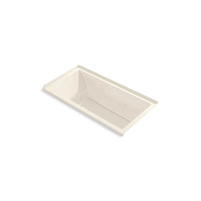 Kohler Underscore 60'' x 30'' drop-in/alcove heated whirlpool bath, right drain - Biscuit