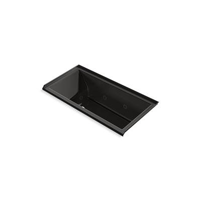 Kohler Underscore 60'' x 30'' drop-in/alcove heated whirlpool bath, right drain - Black