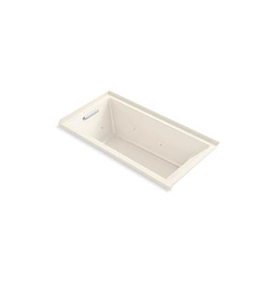 Kohler Underscore 60'' x 30'' drop-in/alcove heated whirlpool bath, left drain - Biscuit