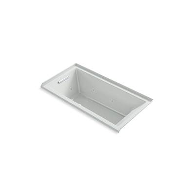 Kohler Underscore 60'' x 30'' drop-in/alcove heated whirlpool bath, left drain - Ice Grey
