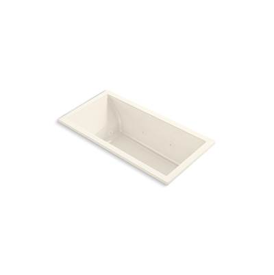 Kohler Underscore 60'' x 30'' drop-in heated whirlpool bath - Biscuit
