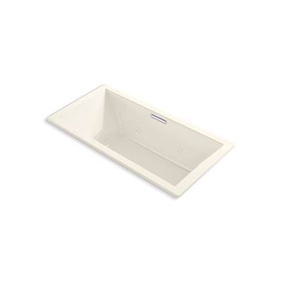Kohler Underscore 72'' x 36'' drop-in heated whirlpool bath - Biscuit