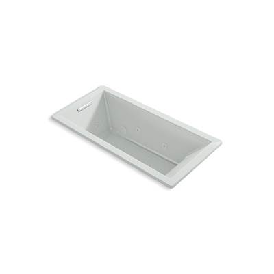 Kohler Underscore 66'' x 32'' drop-in heated whirlpool bath - Ice Grey
